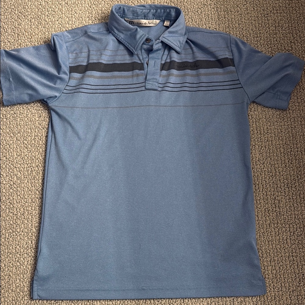 Travis Mathew Blue Polo Shirt with Classic Collar